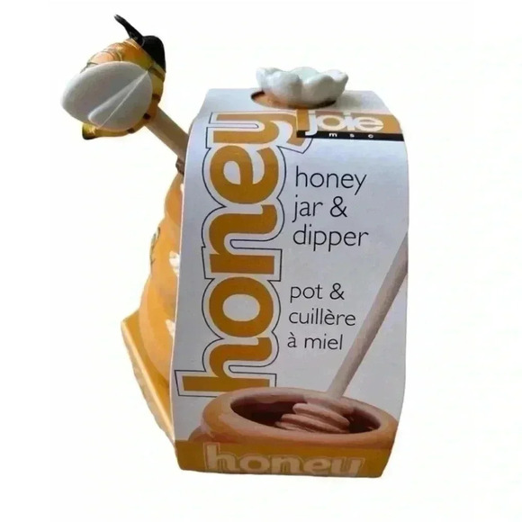 Joie Ceramic Charming Honey Jar & Bee Stir BPA Free - Picture 2 of 3